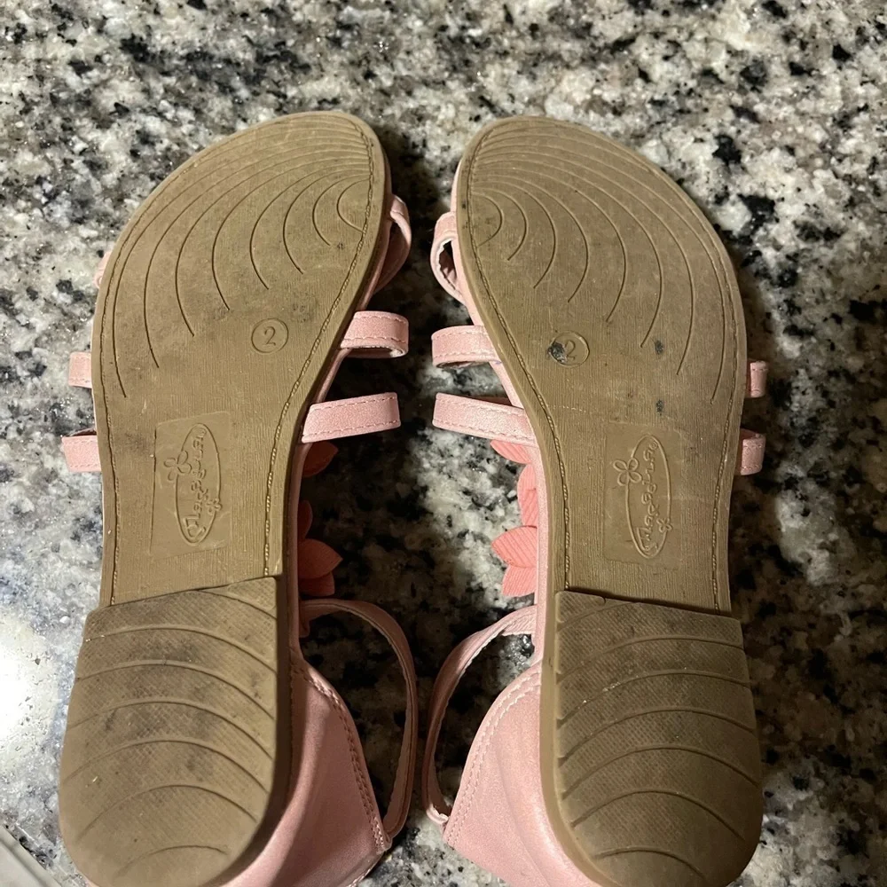 Pink Floral Kids Sandals